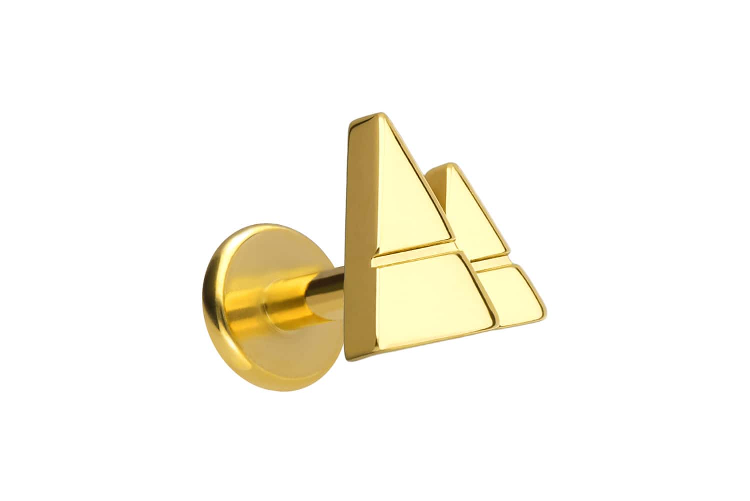 Titan Labret Piercing mit Innengewinde 2 PYRAMIDEN